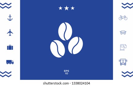 Coffee beans line icon. Graphic elements for your design