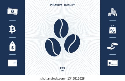 Coffee beans line icon. Graphic elements for your design