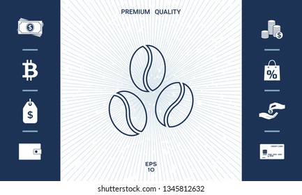 Coffee beans line icon. Graphic elements for your design