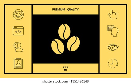 Coffee beans line icon. Graphic elements for your design