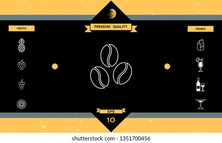Coffee beans line icon. Graphic elements for your design