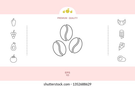 Coffee beans line icon. Graphic elements for your design
