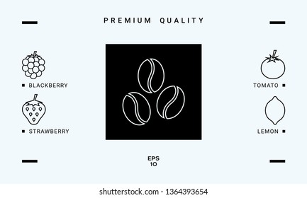 Coffee beans line icon. Graphic elements for your design