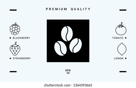 Coffee beans line icon. Graphic elements for your design