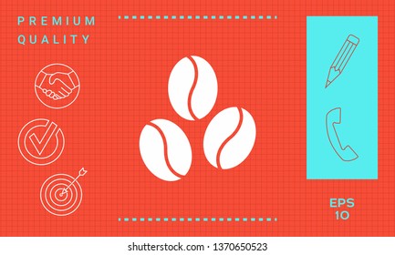 Coffee beans line icon. Graphic elements for your design