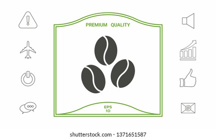 Coffee beans line icon. Graphic elements for your design