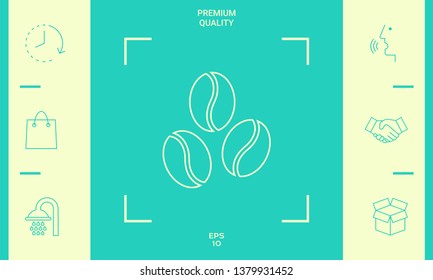 Coffee beans line icon. Graphic elements for your design
