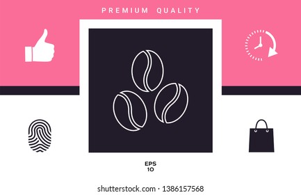 Coffee beans line icon. Graphic elements for your design