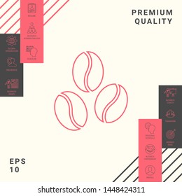 Coffee beans line icon. Graphic elements for your design