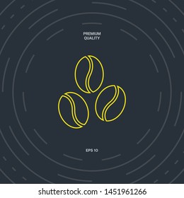 Coffee beans line icon. Graphic elements for your design