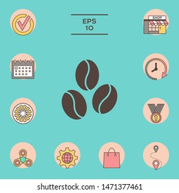 Coffee beans line icon. Graphic elements for your design