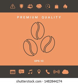 Coffee beans line icon. Graphic elements for your design