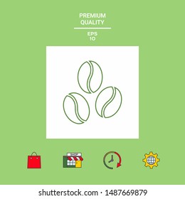 Coffee beans line icon. Graphic elements for your design
