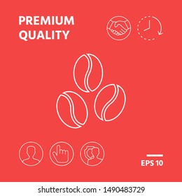 Coffee beans line icon. Graphic elements for your design