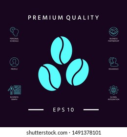 Coffee beans line icon. Graphic elements for your design