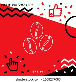 Coffee beans line icon. Graphic elements for your design