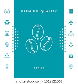 Coffee beans line icon. Graphic elements for your design