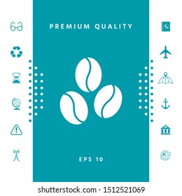 Coffee beans line icon. Graphic elements for your design