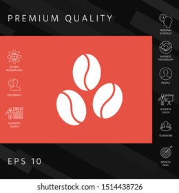 Coffee beans line icon. Graphic elements for your design