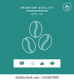 Coffee beans line icon. Graphic elements for your design