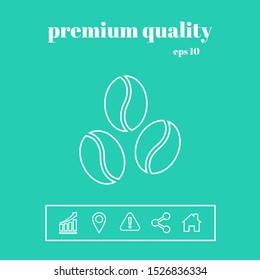 Coffee beans line icon. Graphic elements for your design