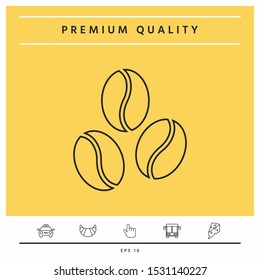 Coffee beans line icon. Graphic elements for your design