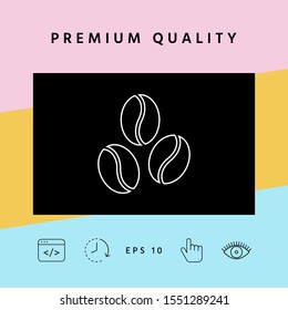 Coffee beans line icon. Graphic elements for your design