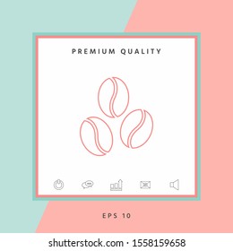 Coffee beans line icon. Graphic elements for your design