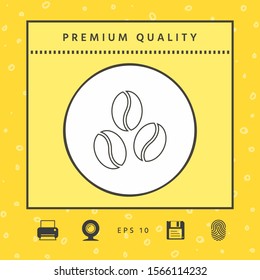 Coffee beans line icon. Graphic elements for your design