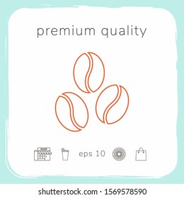 Coffee beans line icon. Graphic elements for your design