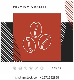 Coffee beans line icon. Graphic elements for your design