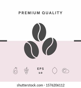 Coffee beans line icon. Graphic elements for your design