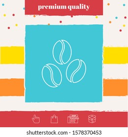 Coffee beans line icon. Graphic elements for your design