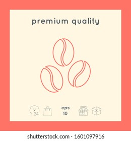 Coffee beans line icon. Graphic elements for your design