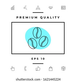 Coffee beans line icon. Graphic elements for your design