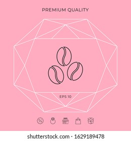 Coffee beans line icon. Graphic elements for your design