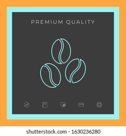 Coffee beans line icon. Graphic elements for your design