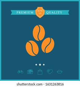 Coffee beans line icon. Graphic elements for your design