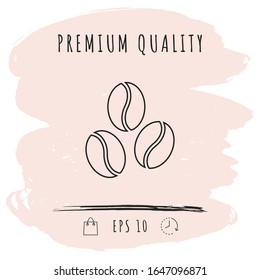 Coffee beans line icon. Graphic elements for your design