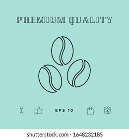 Coffee beans line icon. Graphic elements for your design