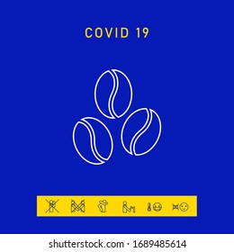 Coffee beans line icon. Graphic elements for your design