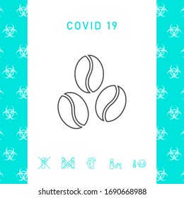 Coffee beans line icon. Graphic elements for your design