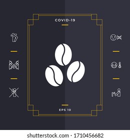 Coffee beans line icon. Graphic elements for your design
