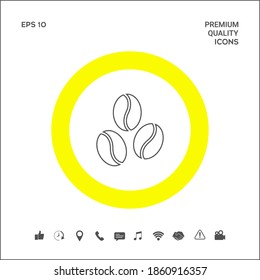 Coffee beans line icon. Graphic elements for your design