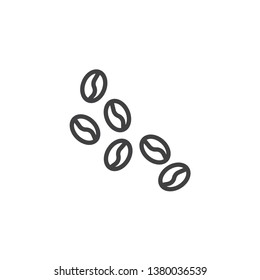 Coffee beans line icon. linear style sign for mobile concept and web design. roasted coffee grains outline vector icon. Symbol, logo illustration. Pixel perfect vector graphics
