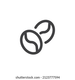 Coffee beans line icon. linear style sign for mobile concept and web design. Coffee grains outline vector icon. Symbol, logo illustration. Vector graphics