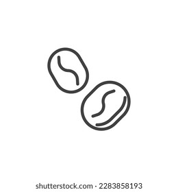 Coffee beans line icon. linear style sign for mobile concept and web design. Coffee seed outline vector icon. Symbol, logo illustration. Vector graphics