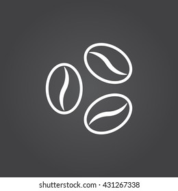 coffee beans line icon, outline vector logo illustration, linear pictogram isolated on black