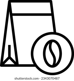 Icono de la línea de judías de café - Icono único, vector