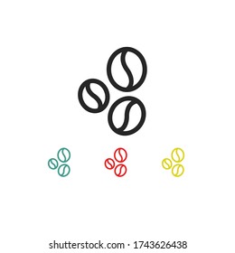 coffee beans line icon, vector illustration